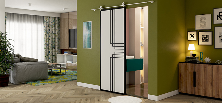 sliding bathroom door installation in Windsor